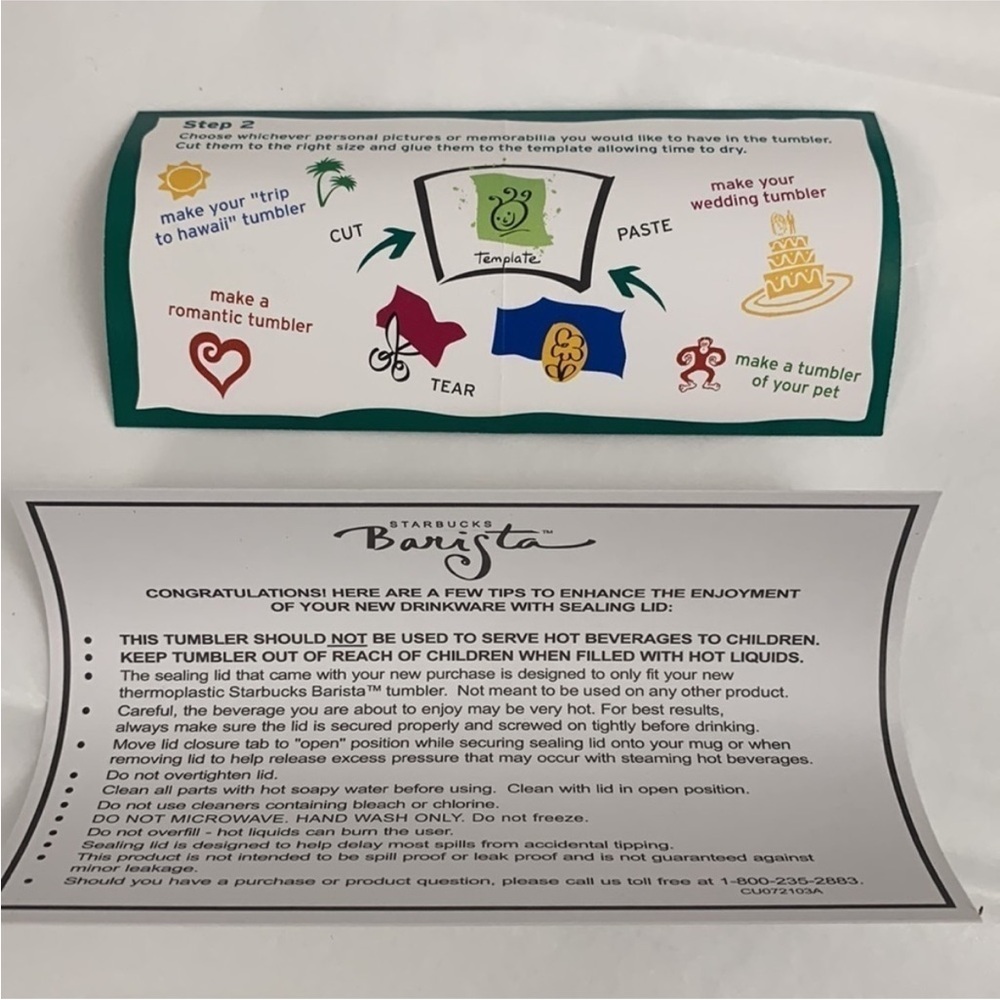 STARBUCKS Make Your Own Drink Tumbler 16oz/.47L includes 4 sheets of stickers - Picture 11 of 14